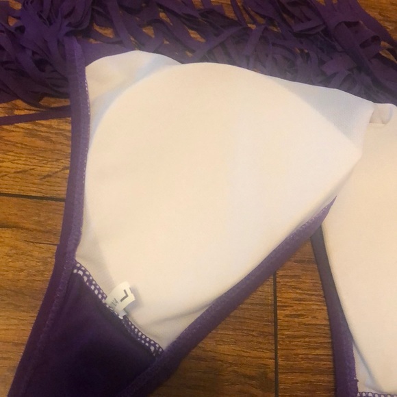 Purple large fringe bikini top - Picture 3 of 4
